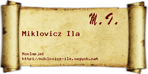 Miklovicz Ila névjegykártya